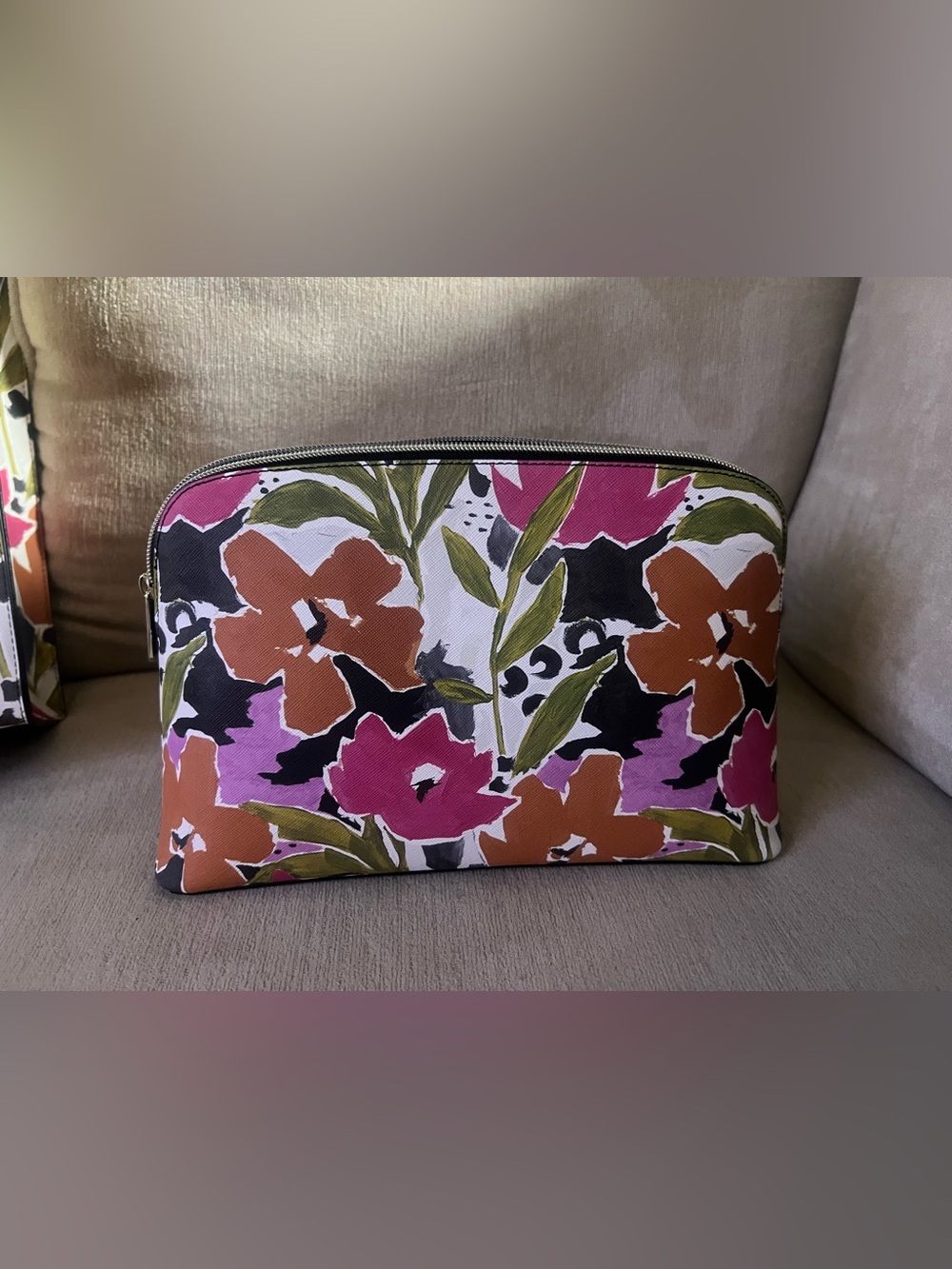 Ted Baker London Floral Cosmetic Pouch in Pink, Orange, Green, Black, White